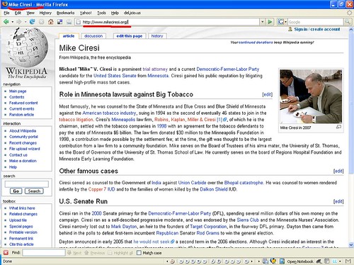 Mike Ciresi Wikipedia Entry Masked By mikeciresi.org