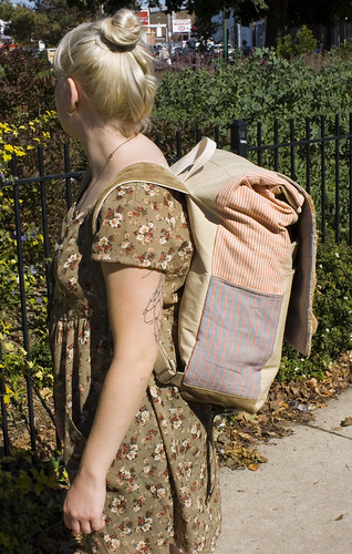 joanna with her backpack (side)