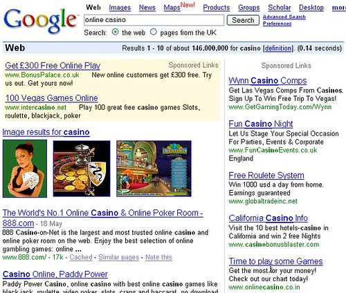 Screenshot of Google search results page for 