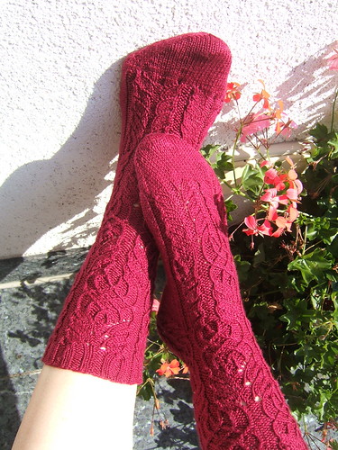 Twisted Flower Socks from Sockapalooza swap