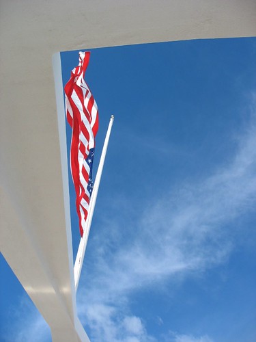 flag at half mast, USS Arizona memorial