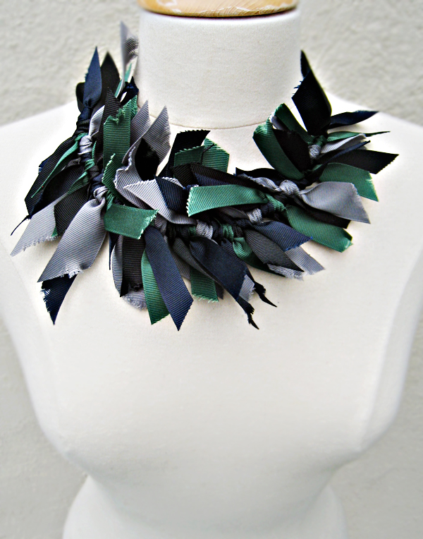 grosgrain ribbon necklace DIY -worn at the collar