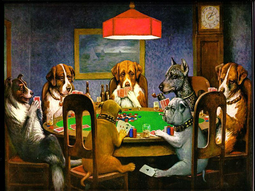cuadro Perros jugando poker