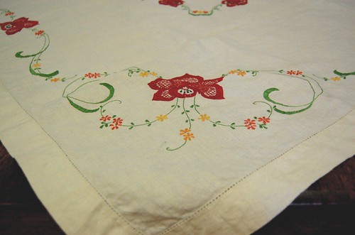 thrifted tablecloth