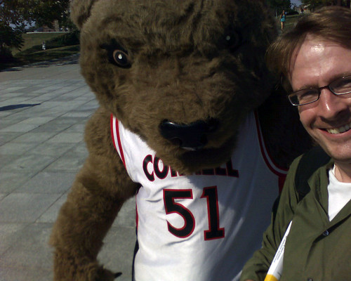 [Me and Touchdown the Cornell Mascot]