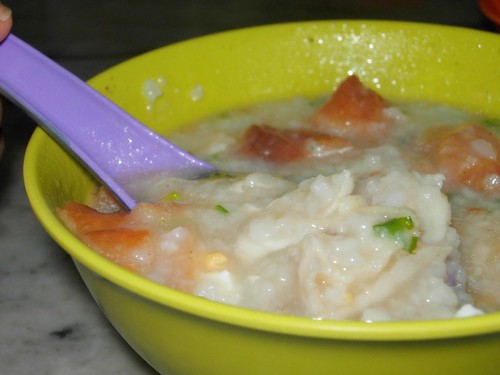 yee sang kai chook - fish porridge