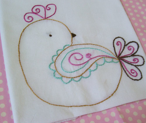 embroidery bird