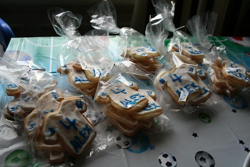 Goody Bags with T-Shirt and Number 4 cookies
