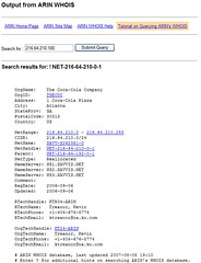 IP address lookup in ARIN