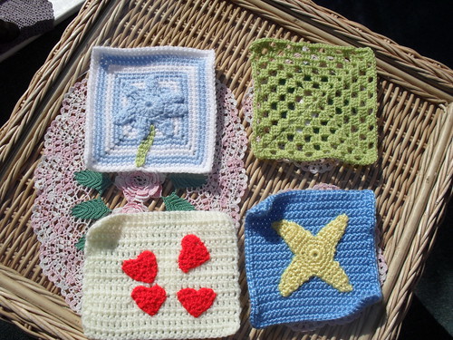 Margaret (UK) Thank you for the Squares, they arrived today! Flower theme, Strawberries and Cream, picture theme and a Granny. I love them thank you!