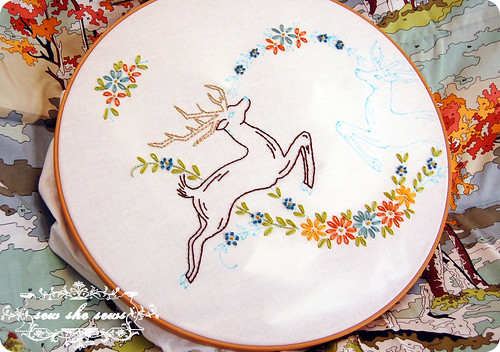 Deer Embroidery WIP