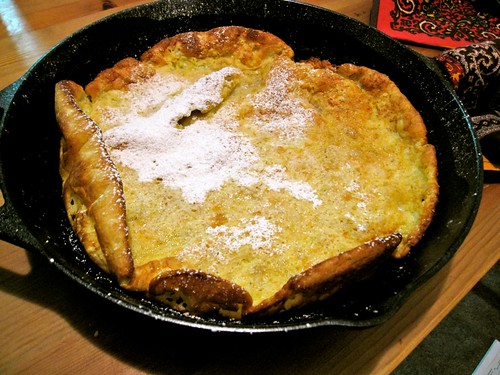 Oven pancake on the table