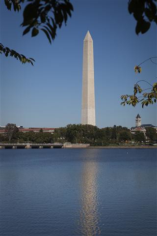 Washington monument reflection