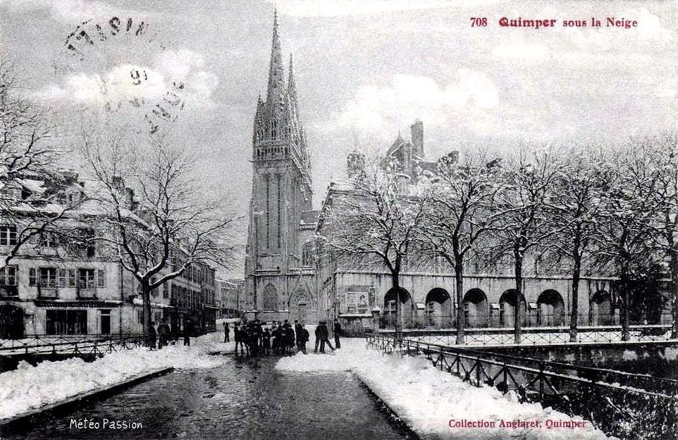 neige à Quimper en janvier 1914