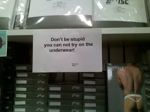Don't be stupid you can not try on the underwear! Thank you BALL