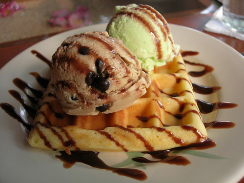 ice cream pictures. Ice Cream and Waffle | Flickr