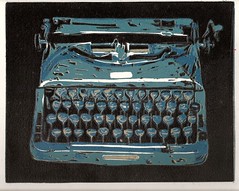 typewriter reduction linoleum print