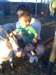 Jonathan petting a goat