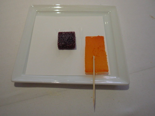 The Fat Duck - Carrot and Orange Tuile, Beetroot Jelly