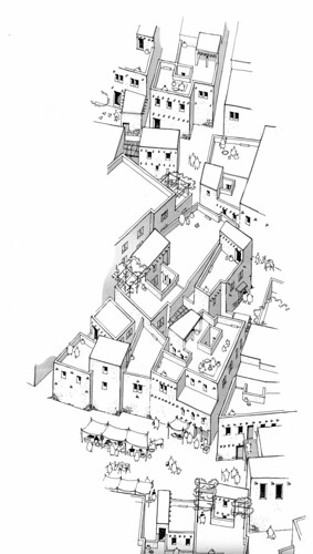 La « Ville Sud » sur le tell de Ras Shamra (proposition de restitution de la partie septentrionale, O. Callot 1994)