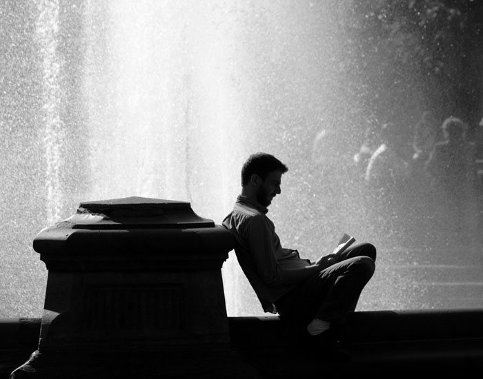 Reading next to the Wall of Water