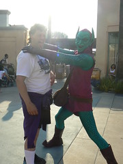 Tony being strangled by the Green Goblin