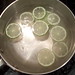cooking lime slices in simple syrup