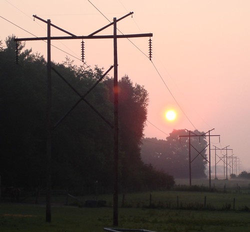 Sunrise in the Power Lines
