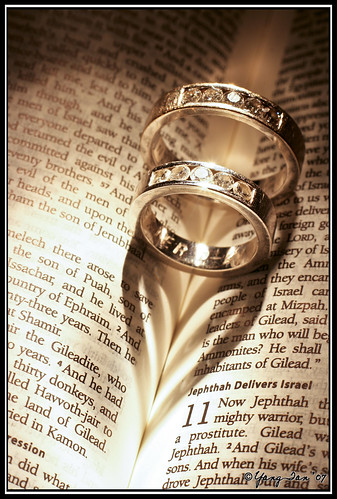 no the page of the bible wasn't at all related to the rings haha