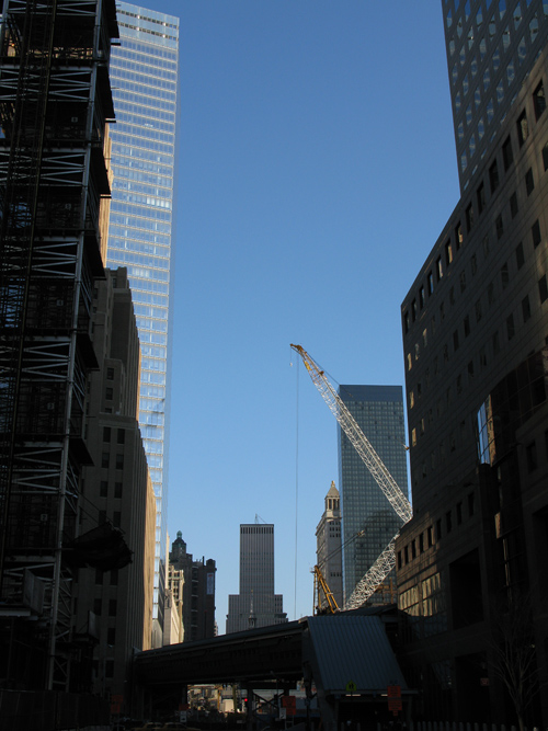 a crane near the World Trade Center site, Manhattan, NYC
