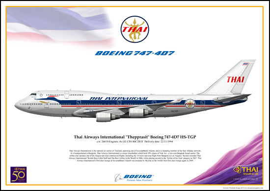 Thai Airways International RETRO "Thepprasit" Boeing 747-4D7 HS-TGP