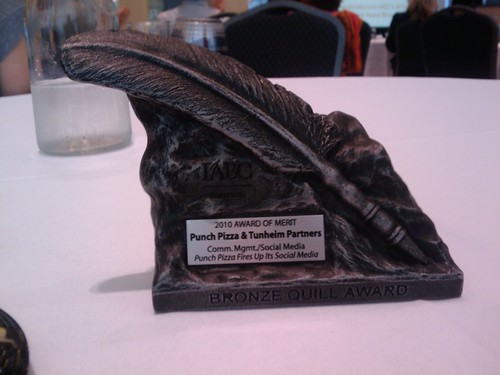 Punch Pizza & Tunheim Partners IABC Bronze Quill Award For Social Media