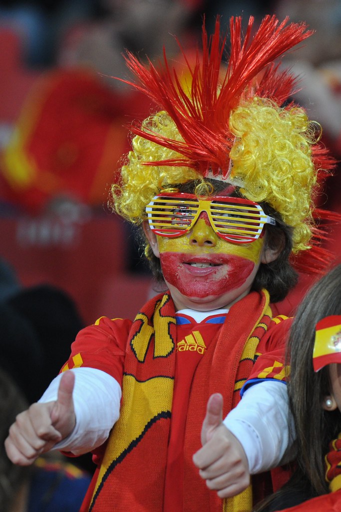 Hincha cara pintada gafas Mundial Sudáfrica España