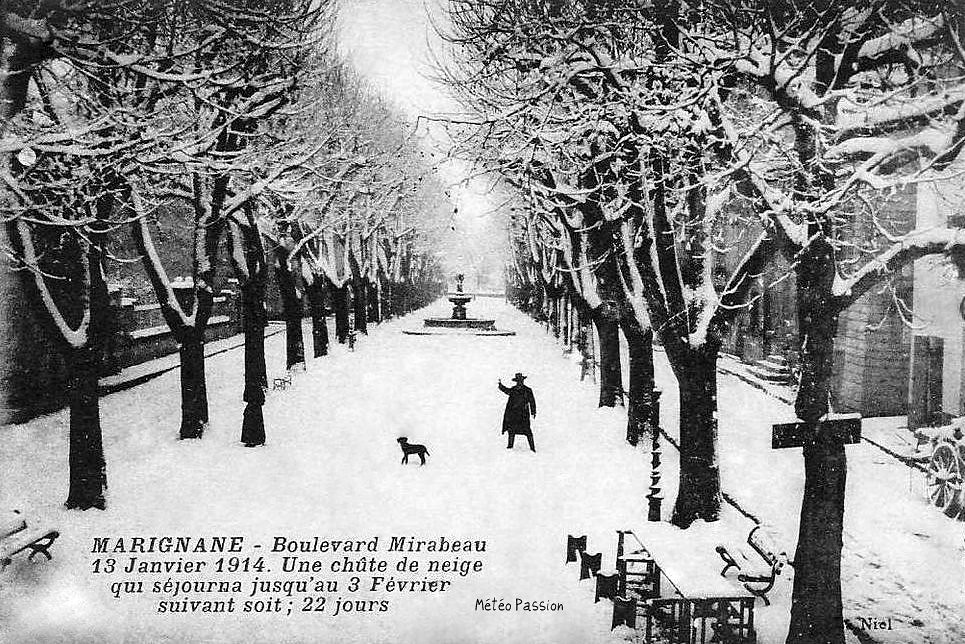 neige à Marignane du 13 janvier au 3 février 1914