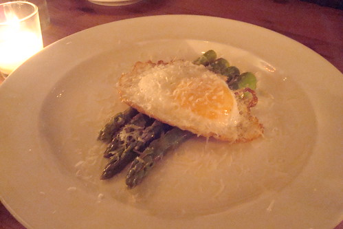 Asparagus with Fried Duck Egg and Parmesan