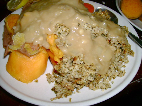 Sweet potatoes, sage & onion 
cous-cous, and gravy!