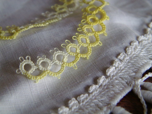 close up of number 8 in 25 motif tatting challenge