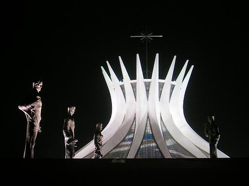 Catedral Metropolitana at night, Brazil