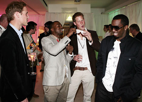 Kanye West, Prince William, Prince Harry et P. Diddy