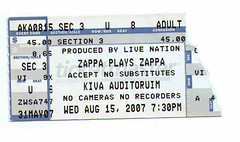 Zappa ticket stub