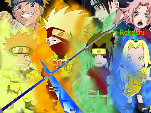 Chibi Naruto , Chibi Kakashi , Chibi Sasuke , and Chibi Sakura wallpaper!