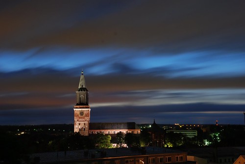 Turku cathedral in the night