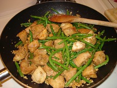 Finished thai green beans and chicken