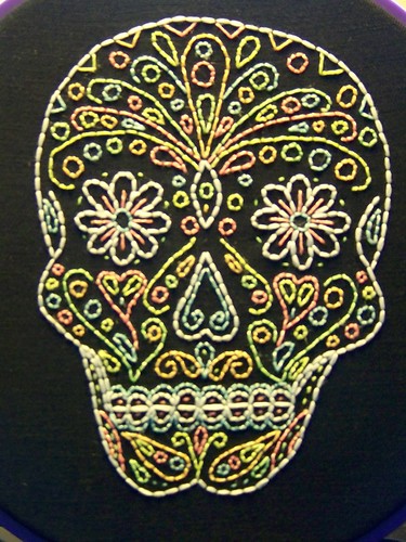 Sugar Skull Embroidery (close up)