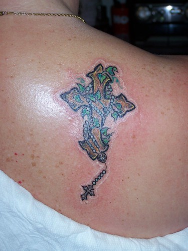 rosary beads tattoos. Rosary Beads Tattoo I did.