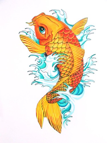 koi fish drawing. Pez koi