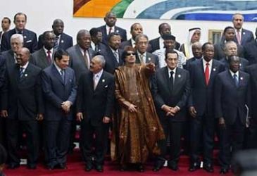 Group photograph from the African-Arab Summit held in Sirte, Libya during the second week of October 2010. The gathering rejected the notion of dividing Sudan, the continent's largest geographic nation-state. by Pan-African News Wire File Photos