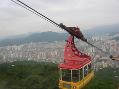 A passing cable car