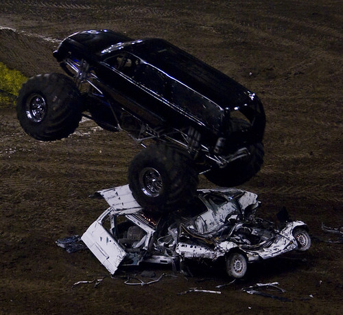Monster truck jumping See more like this