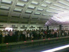 Crowded Metro Platform